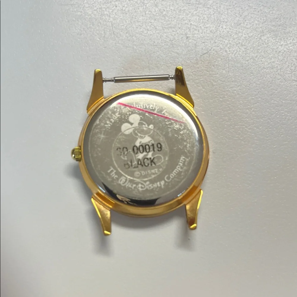 Vintage Gold Skeleton Mickey Mouse  Watch with Brown Leather Strap - Picture 3 of 5